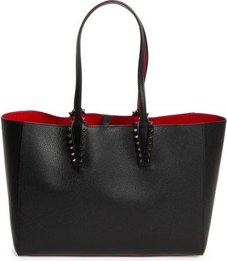 Christian Louboutin Small Cabata Soft Leather Tote in B078 Black/Gun Metal at Nordstrom