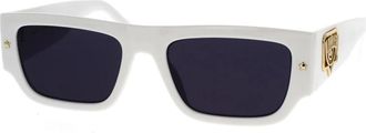 Chiara Ferragni Rechthoekige zonnebril met Eyelike-logo en sterren - Dames - Zonnebrillen - Wit - 53 MM - Accessoires