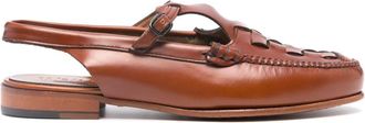 Hereu Roqueta leather slippers - women - Calf Leather/Calf Leather/Calf Leather - 35 - Brown