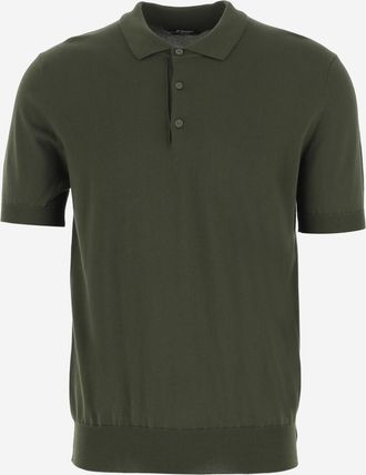 K-Way Green Pleyne Knitted Cotton Polo Shirt