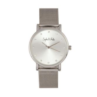 Sophie & Freda Sophie & Freda Savannah Mesh Bracelet Watch w/Swarovski Crystals in Silver at Nordstrom