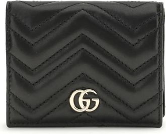 Gucci Mini Wallet GG Charme Lam - Dames - Accessoires - Zwart - Maat: ONE Size Leer