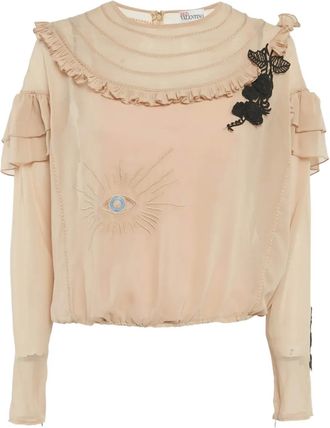 Valentino Blusa con ricamo - Toni neutri