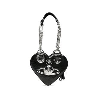 Vivienne Westwood Tassen, Dames, Zwart, ONE Size, Leer, Schoudertas met Orb-logo