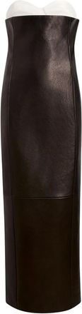 Khaite Yael strapless leather maxi dress - Black