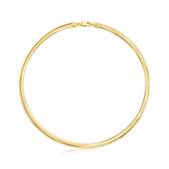 Ross-Simons Italian 6mm 18kt Gold Over Sterling Omega Necklace
