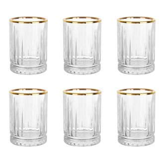 Pasabahce Set 6 bicchieri liquore bordo oro Elysia Golden Touch Pasabahce