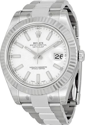 Rolex Pre-owned Rolex Datejust II Automatic Chronometer White Dial Mens Watch 116334WSO