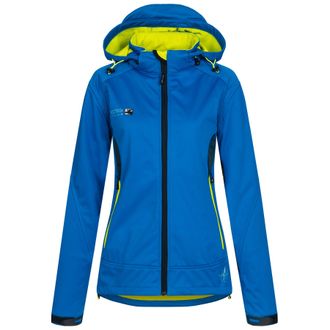 Deproc Softshelljacke DEPROC ACTIVE Downton Peak WOMEN, Damen, Gr. 36/38 (M), blau, 96% Polyester; 4% Elastan, mit verstellbarem Klettverschluss, Jacken Soft