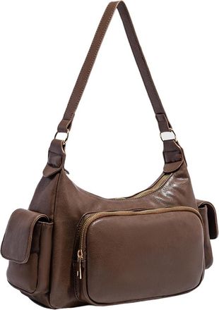 Generic Pufei PU Leather Retro Underarm Bag Cool Girl Sling Bag Retro Commute Handbag (Black)