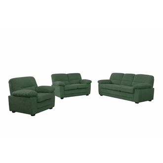 Concept Usine Sof&aacute; de 3 plazas + 2 plazas + sill&oacute;n de pana verde oscuro
