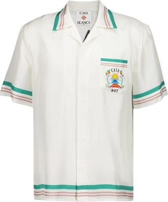 Casablanca Casa Way Short Sleeve Silk Shirt - Heren - Korte mouwen Overhemden - Veelkleurig - S - Leer - Overhemden