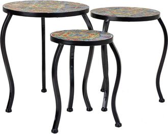 Wanderlust Deco Set 3 Soportes De Mosaico Y Metal Negros