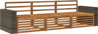 vidaXL Conjunto De Sof&aacute;s De Exterior 3 Uds. Natural Vidaxl