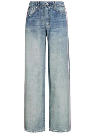 Rag & Bone Rag & Bone Striped Denim-print Cotton Track Pants - Pink - S (UK8-10 / S)