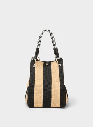 Simons Womens Knotted shoulder and handle knit bucket bag