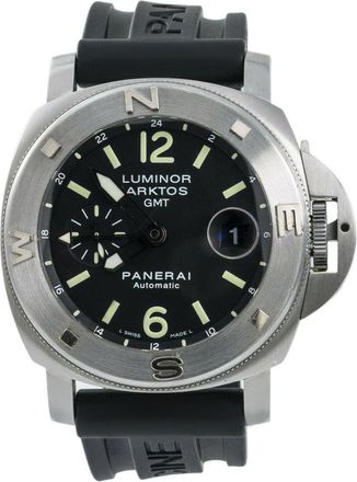 Officine Panerai Pre-owned Pre-owned Panerai Luminor Submersible GMT Black Dial Mens Watch PAM00186