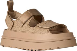UGG Womens Sandals Goldenglow Embossed Mustard Seed Upper: Synthetic