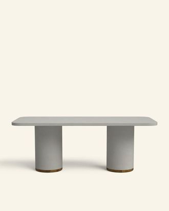 Hannun Mesa de comedor de microcemento en color gris piedra 220 cm