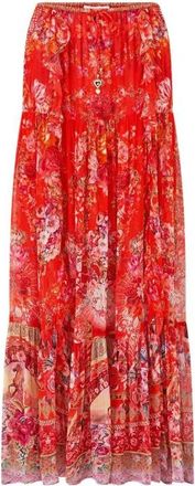 Camilla Rokken, Dames, Rood, S, Lange Gelaagde Rok