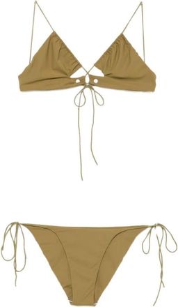 Amazu&igrave;n Bikinis, female, Green, Size: ONE SIZE One-Shoulder Cut-Out High-Cut Bikini