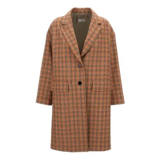 Alberto Biani Single-Breasted Coats, female, Orange, Size: M Single-breasted Coat