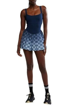 Free People FP Movement Swing of Things Print Pleated Minidress in Ombre Midnight Navy at Nordstrom Rack, Size Small