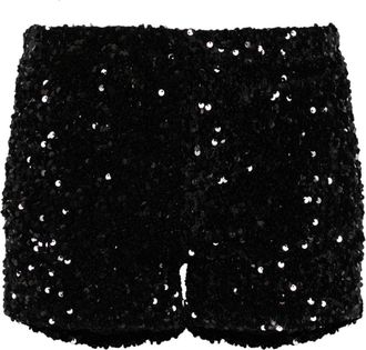 Styland sequinned mini shorts - women - Polyester/Rayon/Nylon/Spandex/Elastane - L - Black