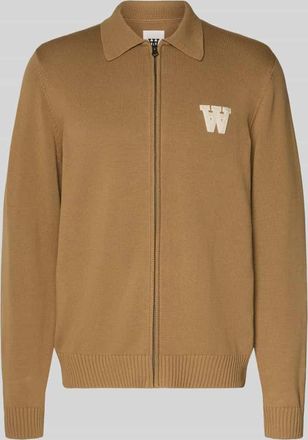 Wood Wood Regular Fit Cardigan in Strick-Optik Modell Tay in Camel, Gr&ouml;&szlig;e XXL