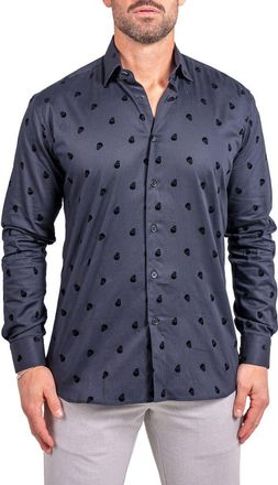 Maceoo Fibonacci Ascension Contemporary Fit Button-Up Shirt in Black at Nordstrom, Size 4