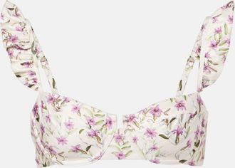 Agua Bendita Top bikini con stampa Kiwi