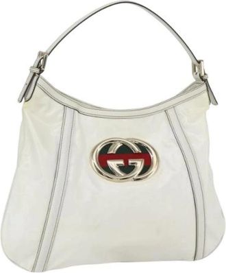 Gucci Pre-owned Shoulder Bags, female, White, Size: ONE SIZE Pre-owned Canvas Shoulder Bag