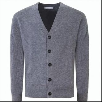 Manuel Ritz Ribbed Wool Cardigan