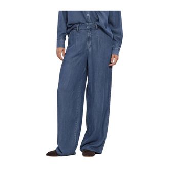 Simple Wv-Hvy-Tencel-26-3 Wijde Jeans - Dames - Loose Fit Jeans - Blauw - S - Jeans