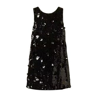 Twinset Korte jurk met pailletten en bloemen - Dames - Jurken - Zwart - Maat: M
