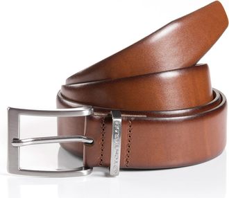 Tom Tailor Lederg&uuml;rtel TOM TAILOR TTBILL, Herren, Gr. 100, braun (hellbraun), Materialmix, G&uuml;rtel Lederg&uuml;rtel, 3.5 cm breiter Herreng&uuml;rtel, Freizeit- und Anzugsg