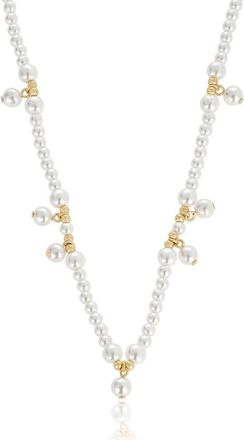 Ettika Faux Pearl Beaded Charm Necklace in Gold at Nordstrom Rack