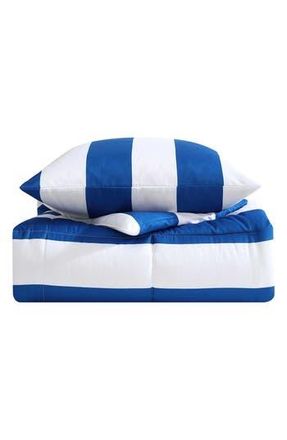Nautica Huck Stripe Comforter & Sham Set in Blue Wonder at Nordstrom Rack, Size Full/queen