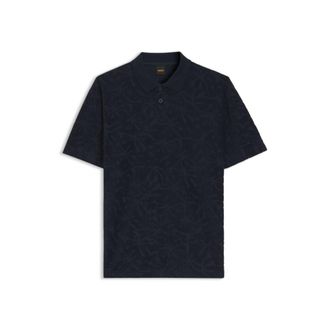 BOSS Floral-jacquard polo shirt in a cotton blend
