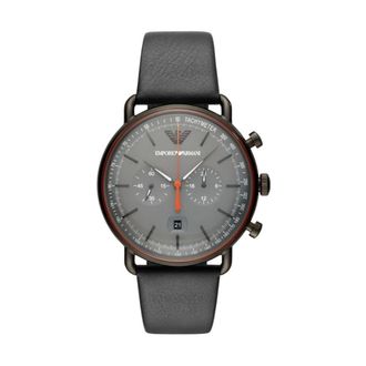 Emporio Armani Heren, Accessoires, Grijs, Maat: ONE Size Leer
