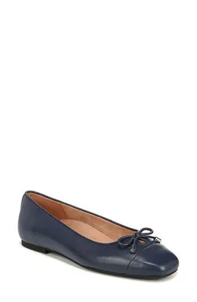 Vionic Klara Cap Toe Flat in Navy Nappa Lthr at Nordstrom Rack, Size 8.5