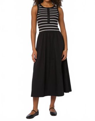 Velvet Heart Faretta Sleeveless Midi Dress In Black White