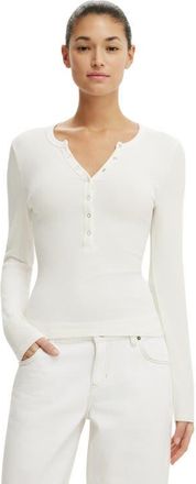 Cotton On Womens Blake Henley Long Sleeve in Vintage White at Nordstrom, Size Xx-Small