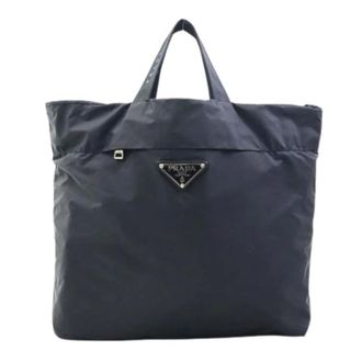Prada Pre-owned Tote Bags, unisex, Black, Size: ONE SIZE Pre-owned Nylon Tote Bag