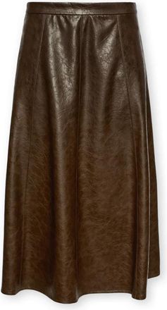 Elena Miro A-lijn Rok - Dames - Midirokken - Bruin - 5XL - Polyester - Rokken