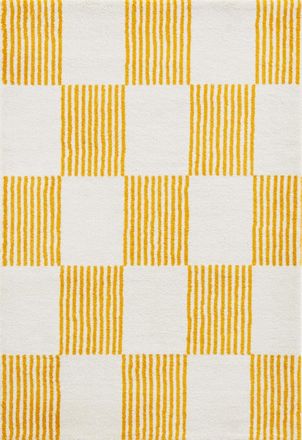 Nazar Rugs Alfombra vintage estilo a&ntilde;os 70 con rayas Amarillo 240x340