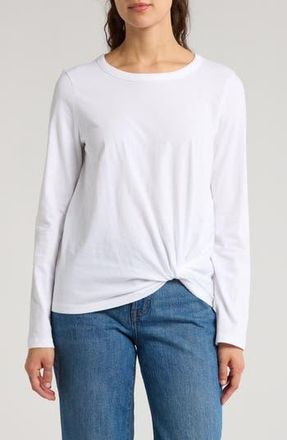 Madewell Front Twist Cotton Top in Eyelet White at Nordstrom Rack, Size Xx-Large