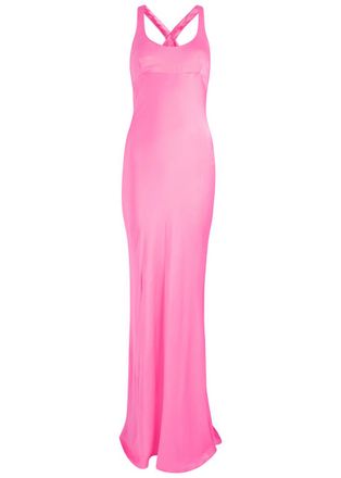 Bec&bridge Maxina Satin Maxi Dress - Pink - 14 (UK14 / L)