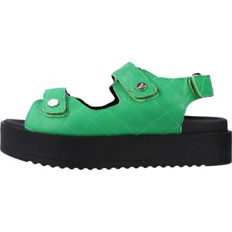 Yellow Gevoerde Sandaal - Dames - Schoenen - Groen - Maat: 37 EU Zijde