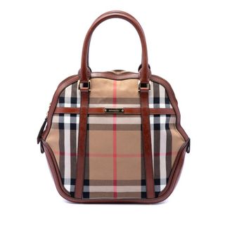 Burberry Pre-owned Burberry Medium House Check Canvas Bridle Orchard Handbag Ladies K94HR6FRR6I6EN6S